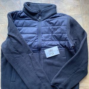 Zyia Puffer Fleece full zip jacket. NWT black